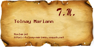 Tolnay Mariann névjegykártya