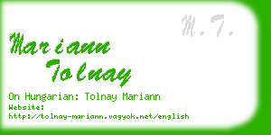 mariann tolnay business card